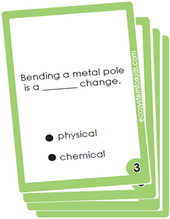 flash cards on physical and chemical change