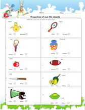 properties of objects, rough, smooth, bumpy etc science worksheet pdf