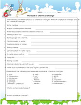 learn about physical and chemical changes worksheet pdf 4th grade