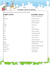 scientific and common names of organisms worksheet pdf.