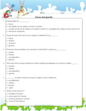 Force and motion actvitity games and worksheets